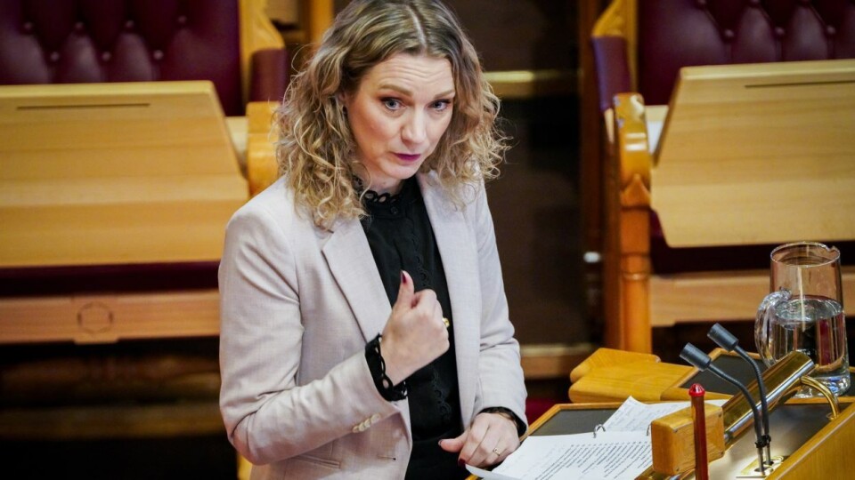Digitaliserings- og forvaltningsminister Karianne Oldernes Tung under muntlig spørretime i Stortinget.