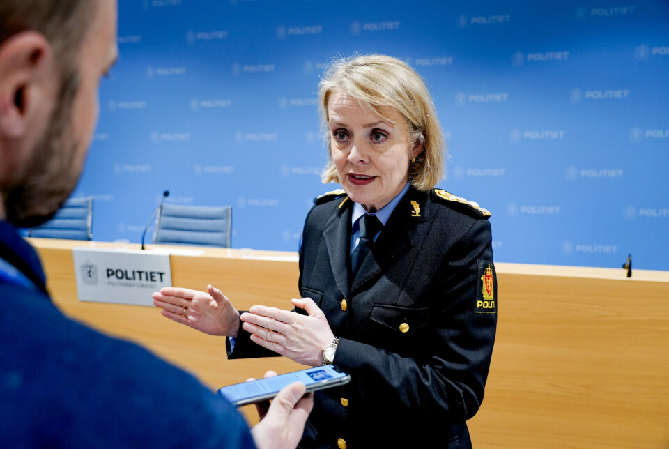 I Politiet snakkes det nå om ‘politiledelse’ som et selvstendig ledelsesbegrep. Bildet viser politidirektør Benedicte Bjørnland etter presentasjonen av Politiets trusselvurdering for 2024.