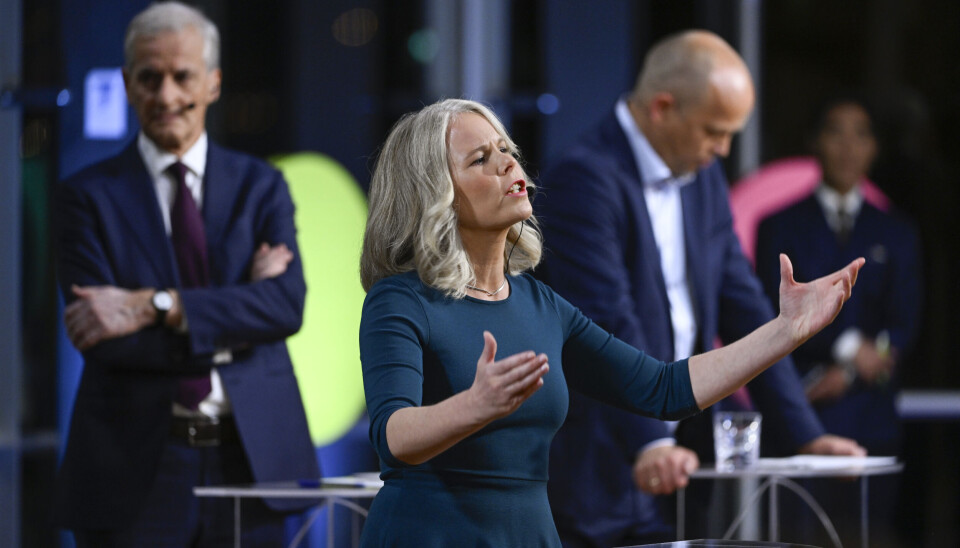 Er venstresiden her i landet mer villig enn høyresiden til å øke offentlige utgifter gjennom bruk av oljefondets kapital? spør Øystein Blymke. Her ser vi Jonas Gahr Støre (Ap), Kirsti Bergstø (SV) og Trygve Vedum (Sp) i en av fjorårets partilederdebatter.