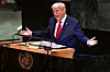 USAs president Donald J. Trump taler under FNs 78. generalforsamling i FN-bygningen i New York.Foto: Pontus Höök / NTB