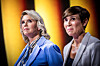 Sylvi Listhaug og Ine Marie Eriksen Søreide under en partilederdebatt i Arendal.
