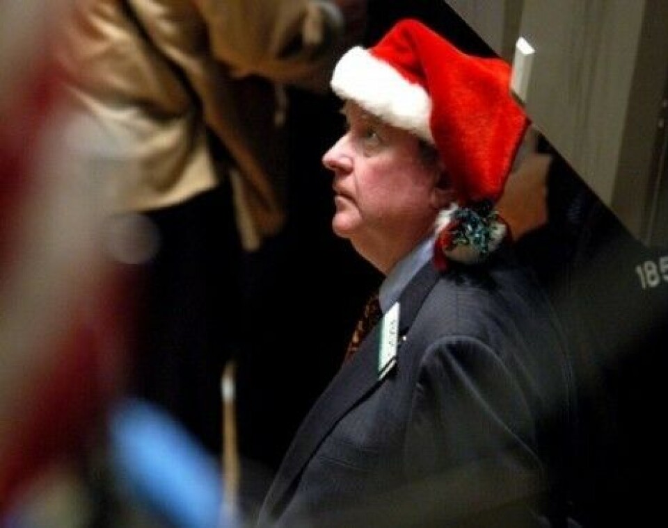 Børsmeglerne begynner å komme i julestemning.