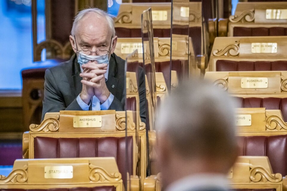 Per Olaf Lundteigen under stortingets spørretime.