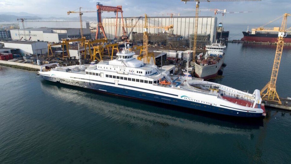 Verdens største elektriske ferge, «Bastø Electric» er levert fra Sefine Shipyard til Bastø Fosen.
