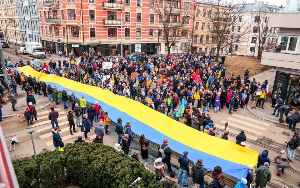 Verden over protesteres det mot Russland, her i Oslo.