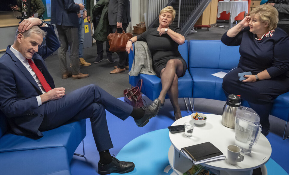 Jonas Gahr Støre og Erna Solberg klør seg forståelig nok i hodet etter at Siv Jensen tok Frp ut av regjering og inn i opposisjon. Nå er de politiske kortene delt ut på nytt, og disse tre blir de viktigste spillerne fram mot valget i 2021.