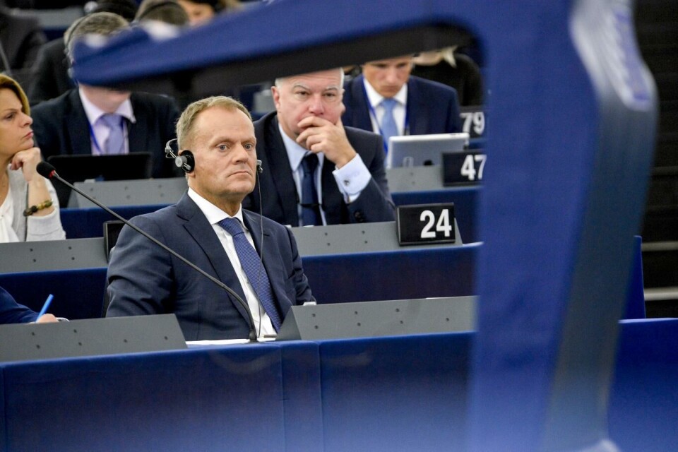 FORNØYD: President for Det europeiske råd, Donald Tusk, er fornøyd med utfallet av torsdagens toppmøte, og kaller seg selv 'forsiktig optimist' når det gjelder å finne en løsning på flyktningkrisen.