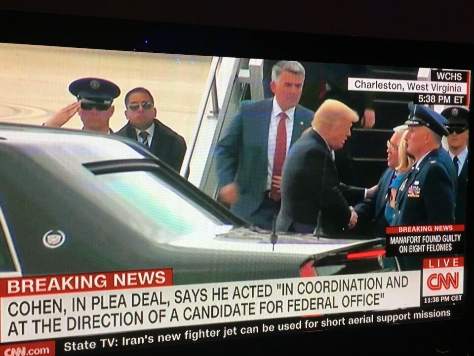 Foto Breaking news: – Dette er en katastrofal dag for Donald Trump, erklærte CNN i går kveld. (Skjermdump)