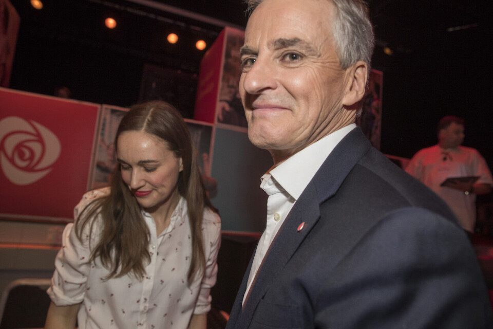 Hun vant olje-saken: AUF-leder Ina Libak sammen med Ap-leder Jonas Gahr Støre under landsmøtet til Arbeiderpartiet i Folkets Hus i helgen.