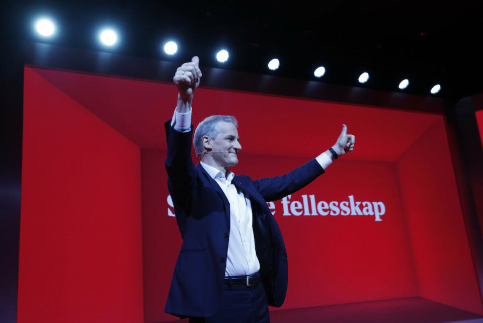 Arbeiderpartiets leder Jonas Gahr Støre talte til landsmøtet torsdag ettermiddag.