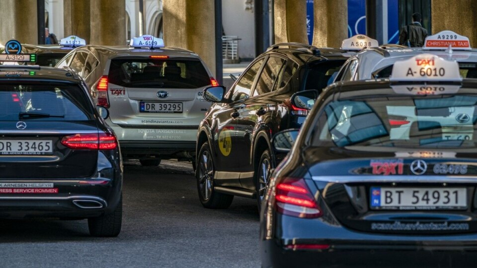 Drosjer fra ulike selskaper i Oslo